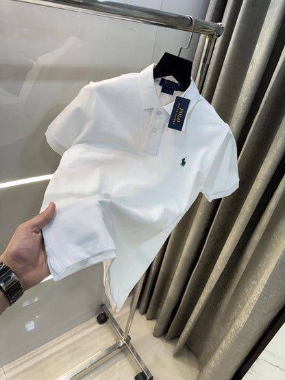 Ralph Lauren White Embroidery Logo premium Polo T-shirt