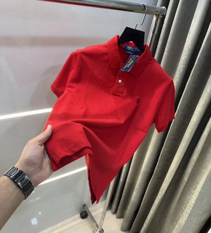Ralph Lauren Red Embroidery Logo premium Polo T-shirt
