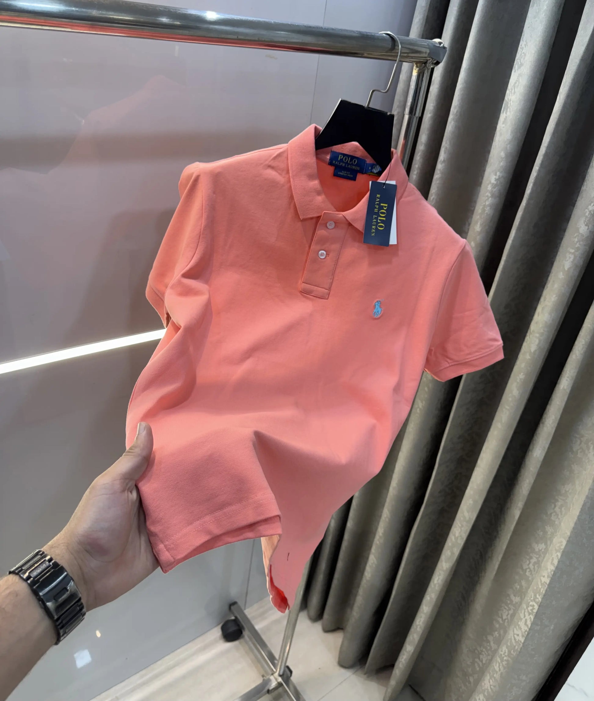 Ralph Lauren Pink Embroidery Logo premium Polo T-shirt