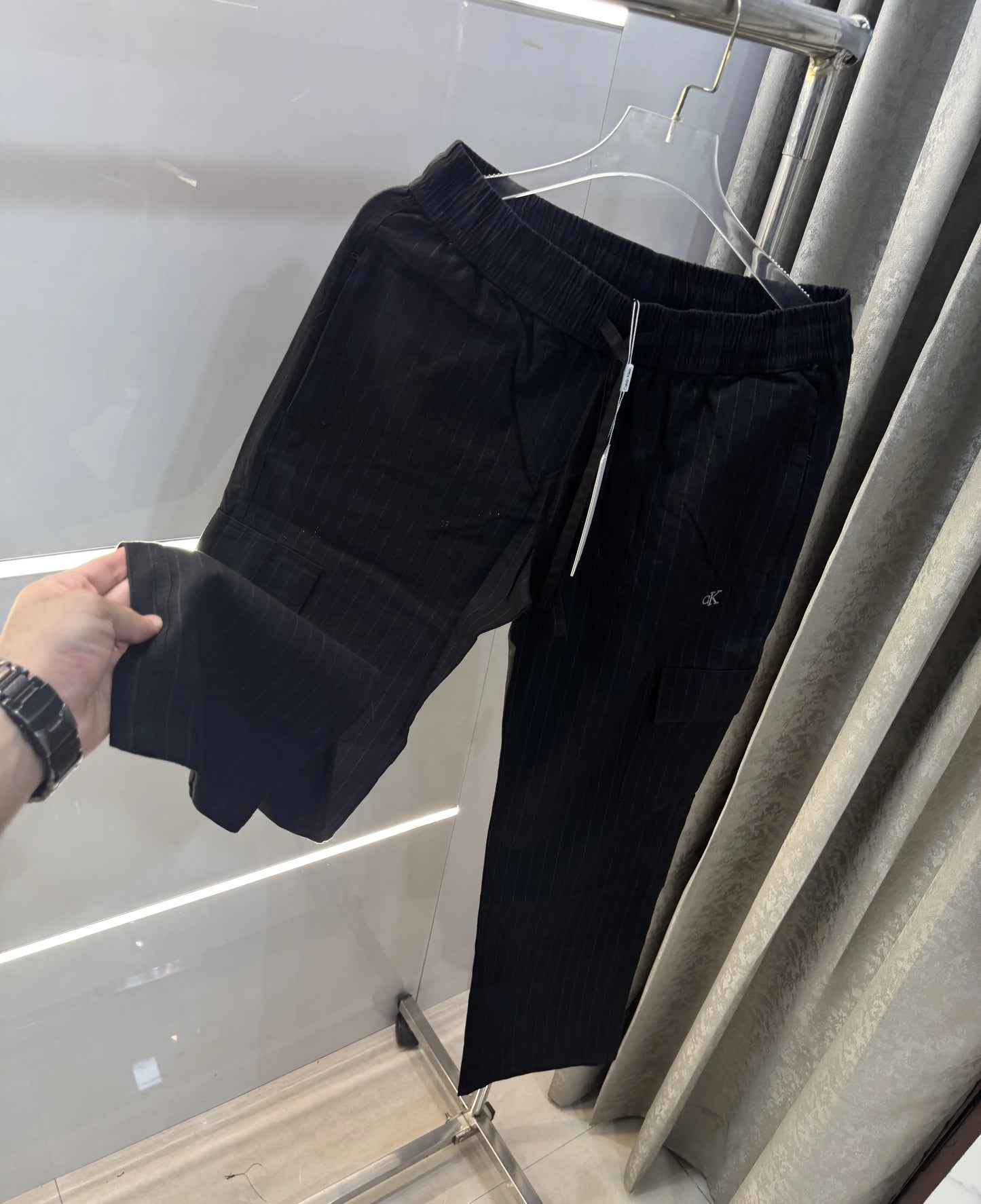 Calvin  Klein Black Stripes Classic Trouser