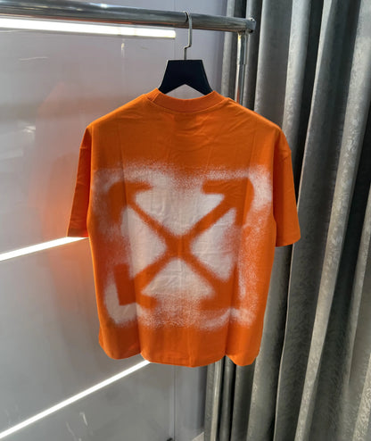 Off White Orange Printed Imported Oversized T-Shirt