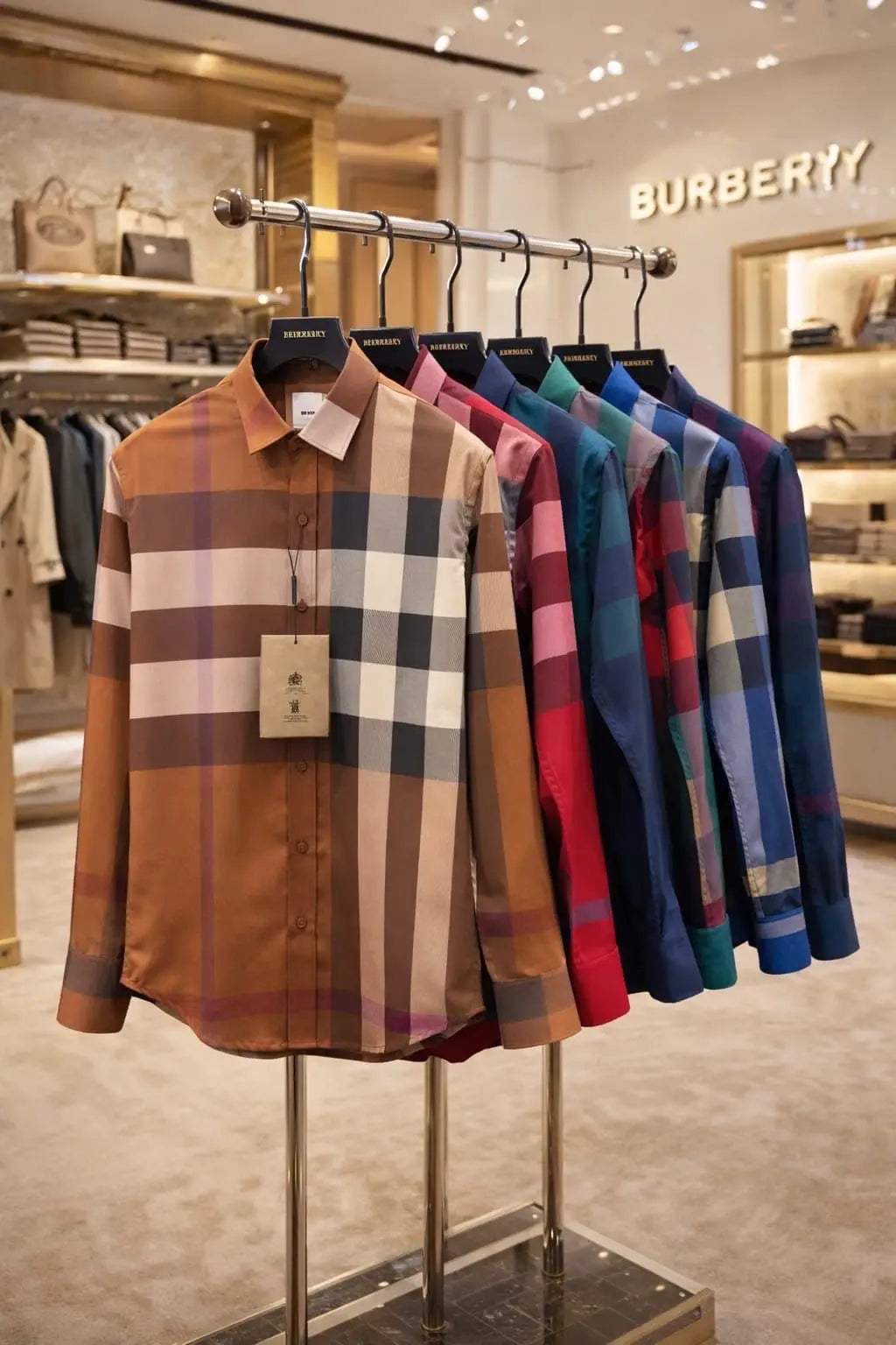 Burberr y Design 6 Checks Premium Shirt With Original Bo_-x Packing