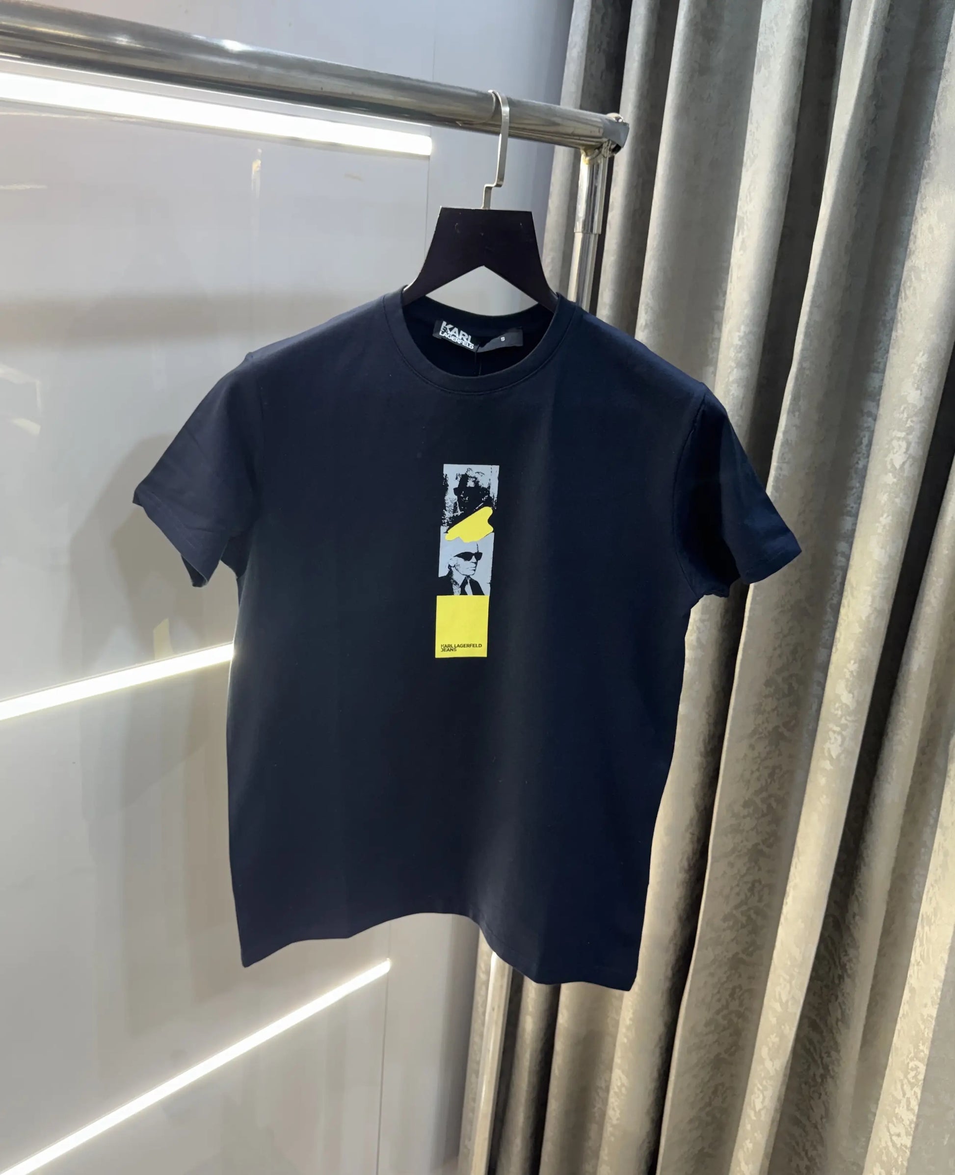 Karl Lagerfeld Navy Blue Logo Work Premium T-Shirt