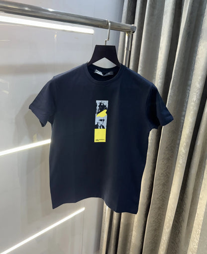 Karl Lagerfeld Navy Blue Logo Work Premium T-Shirt