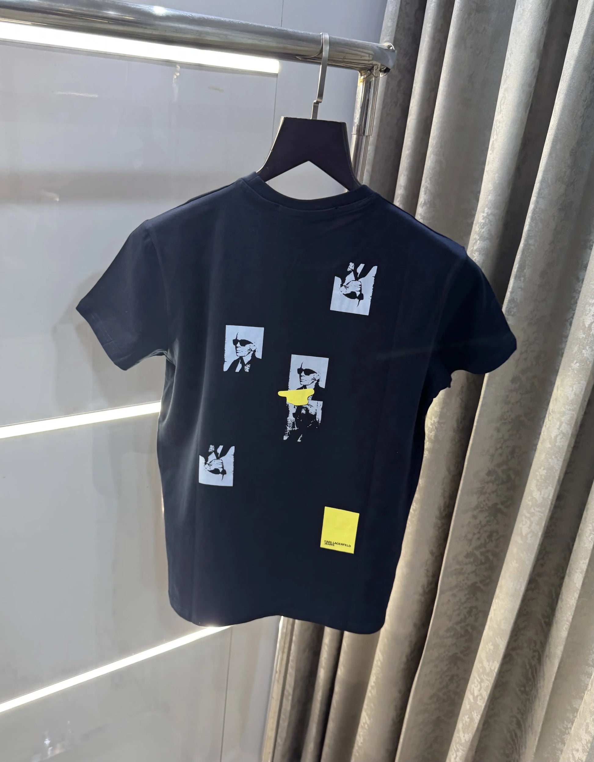Karl Lagerfeld Navy Blue Logo Work Premium T-Shirt