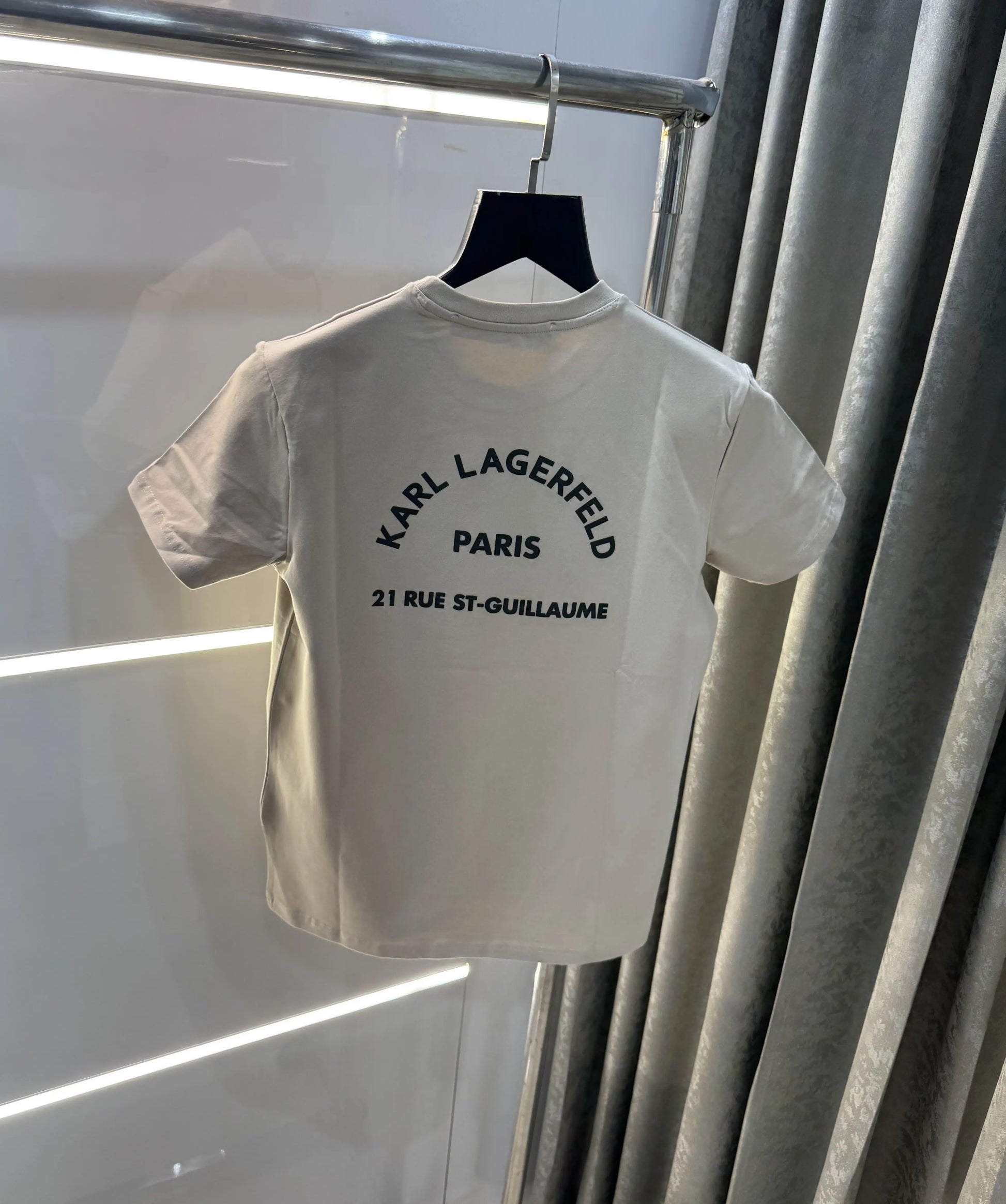 Karl Lagerfeld Beige Logo Work Premium T-Shirt
