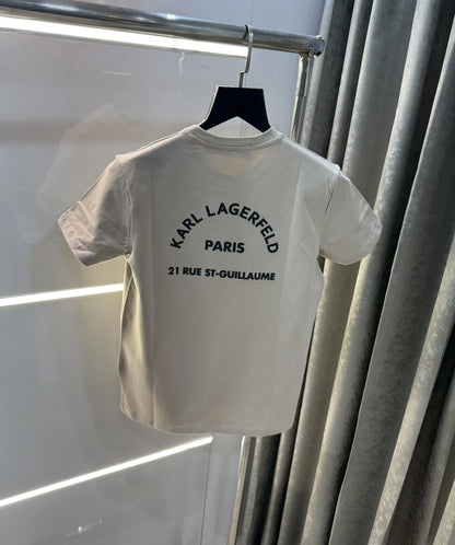 Karl Lagerfeld Beige Logo Work Premium T-Shirt