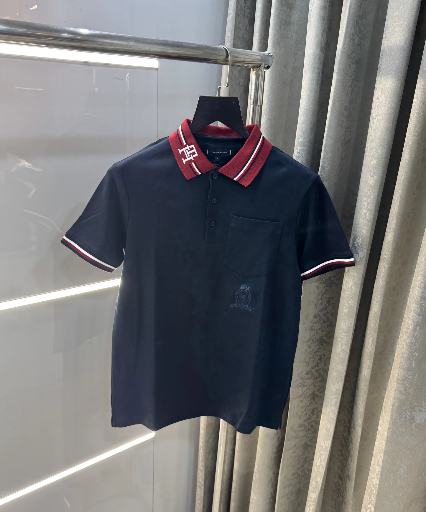 Tomm y Hilfiger Navy Blue Logo Work Premium Polo T-Shirt