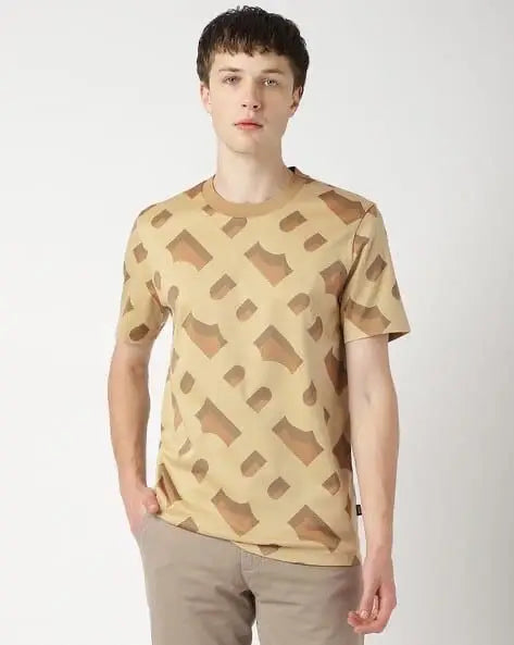 Hugo Boss Beige Printed Premium T-Shirt