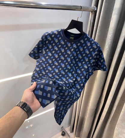 Hugo Boss Navy Blue Printed Premium T-Shirt