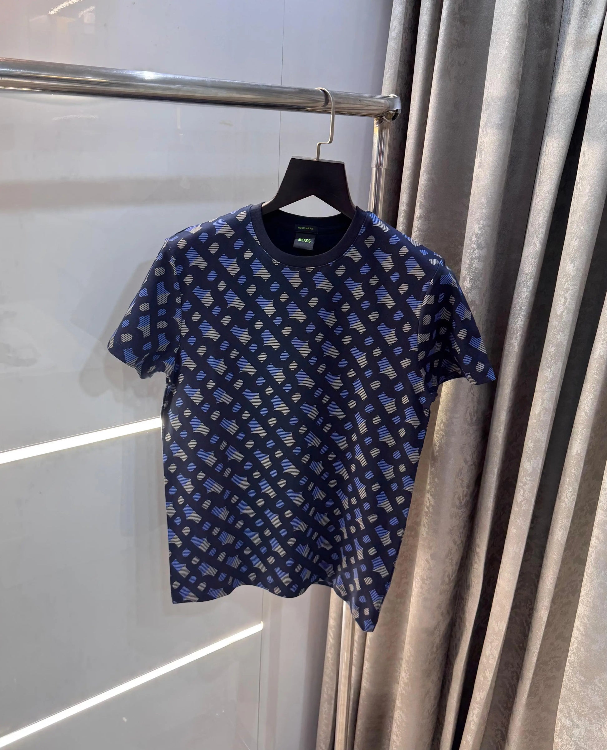 Hugo Boss Navy Blue Printed Premium T-Shirt