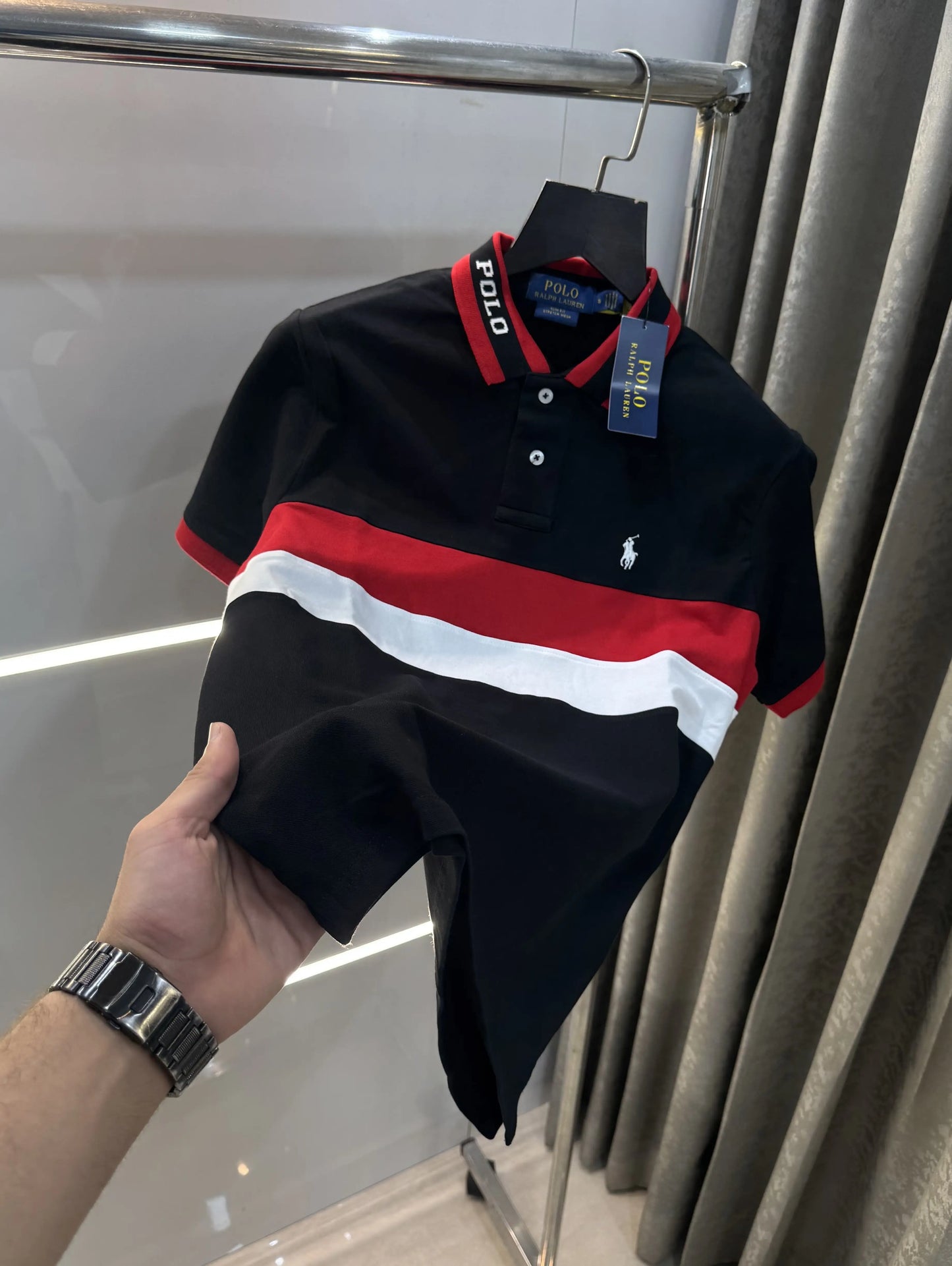 Ralph Lauren Black Embroidery Logo premium Polo T-shirt