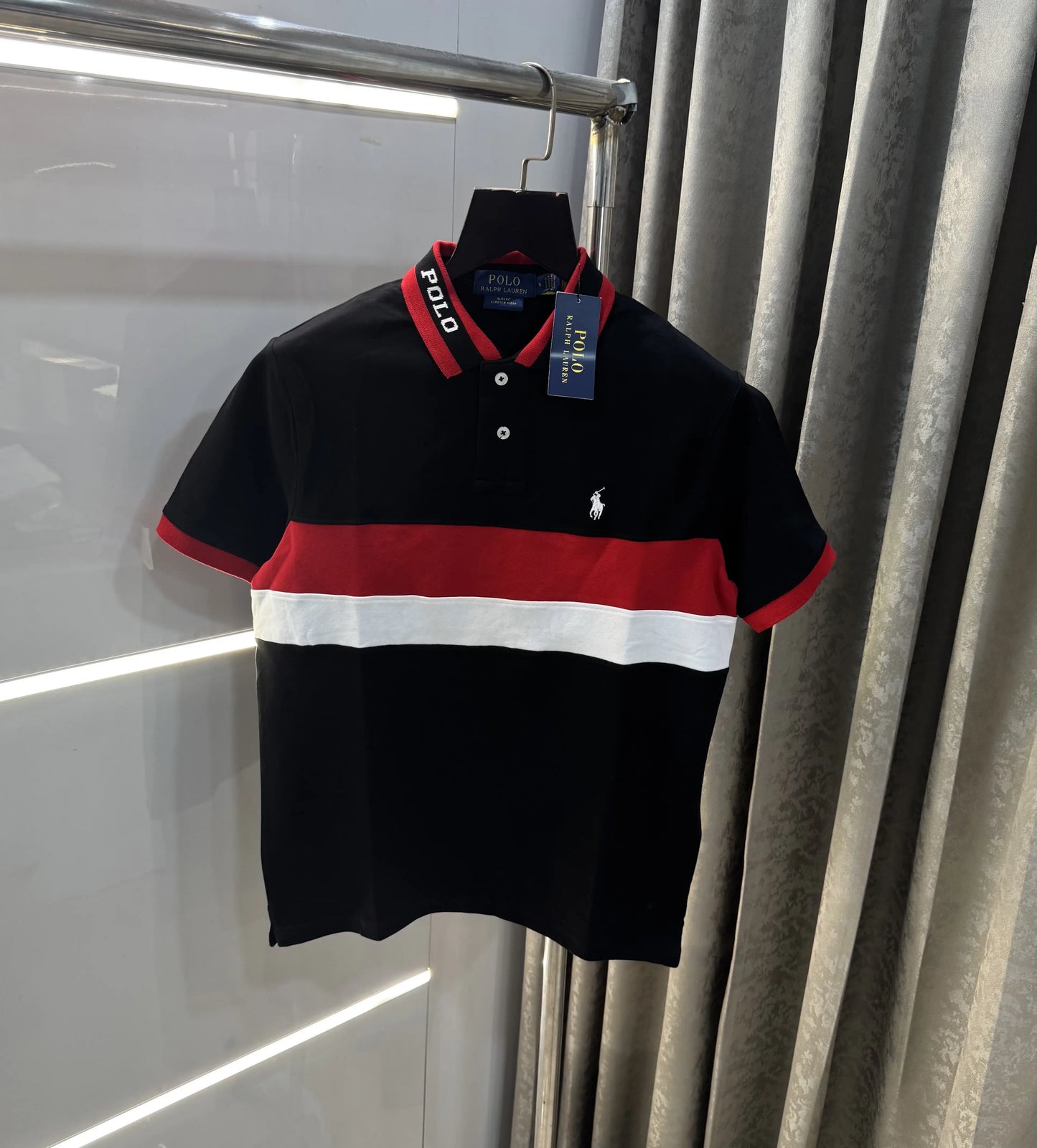Ralph Lauren Black Embroidery Logo premium Polo T-shirt
