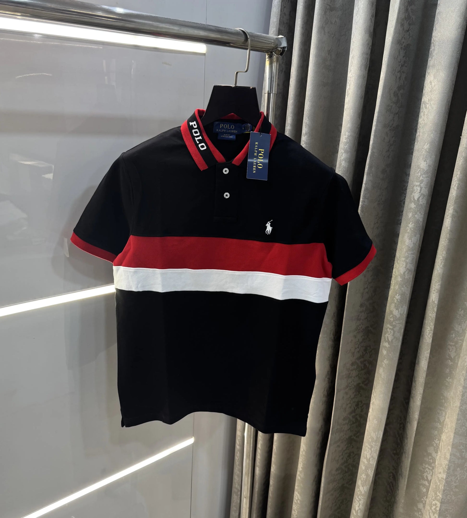 Ralph Lauren Black Embroidery Logo premium Polo T-shirt