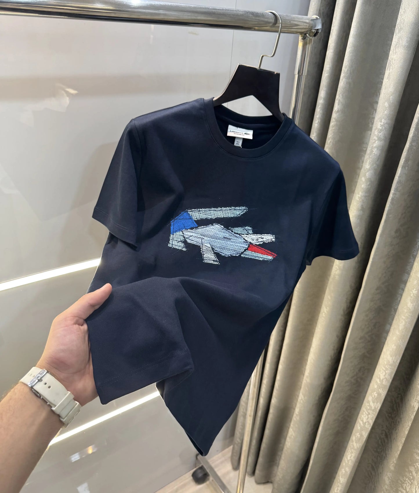 Lacost e Navy Blue Logo Work Premium T-Shirt