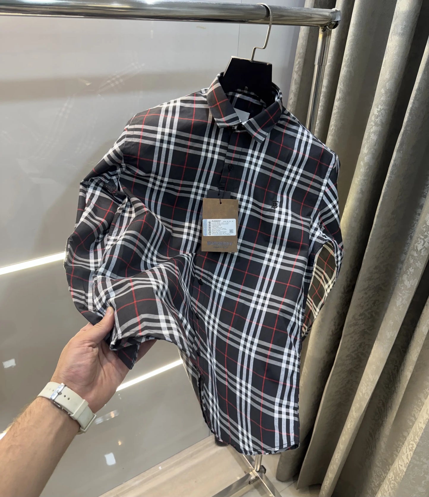 Burberry Black Small Checks Premium Shirt