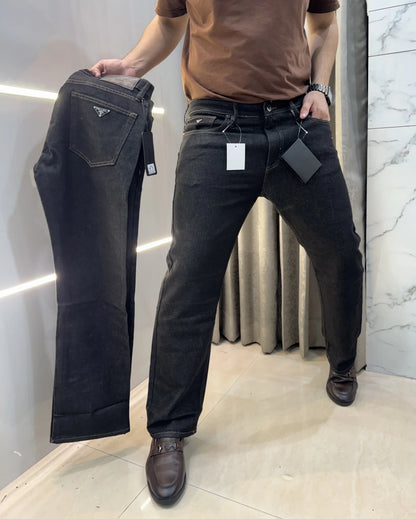 Prada Milano Carbon Metal Logo Imported Premium Denim