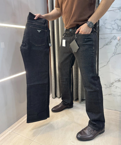 Prada Milano Carbon Metal Logo Imported Premium Denim