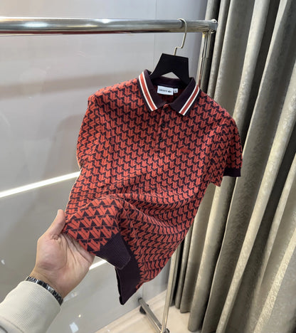 Lacost e Rust Imported Knitted Polo T-Shirt