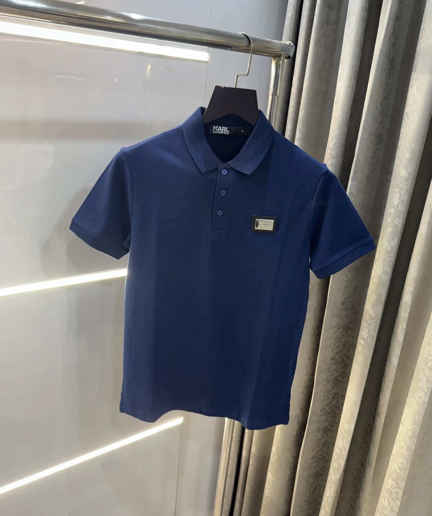 Karl Lagerfeld Petrol Blue Logo Work Premium Polo T-Shirt