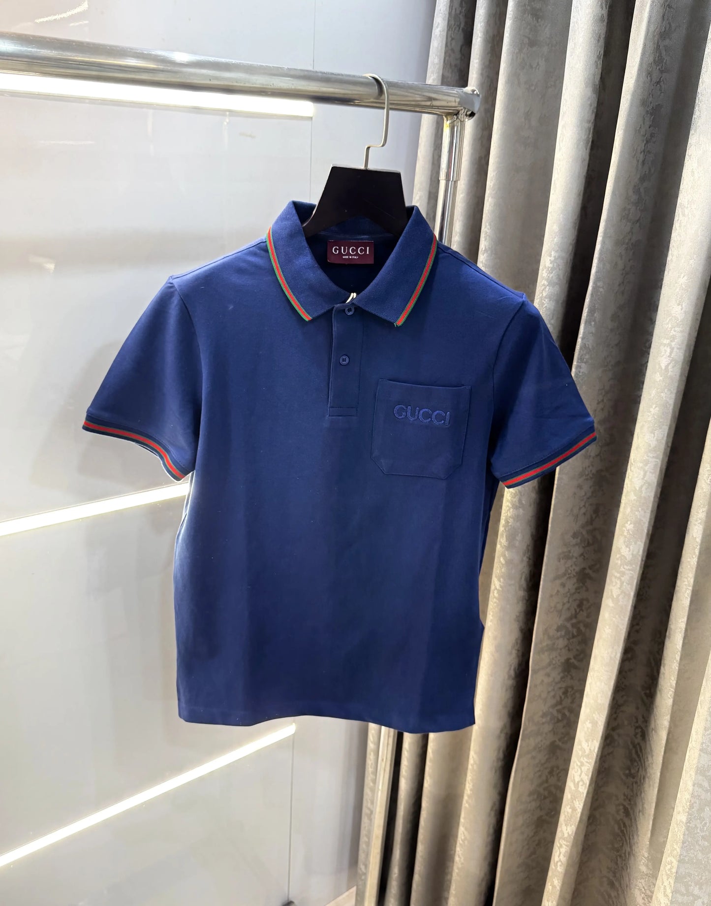 Gucc i Petrol Blue Logo Work Premium Polo T-Shirt
