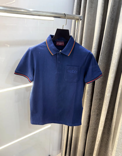 Gucc i Petrol Blue Logo Work Premium Polo T-Shirt