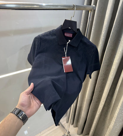 Gucc i Navy Blue Logo Work Premium Polo T-Shirt