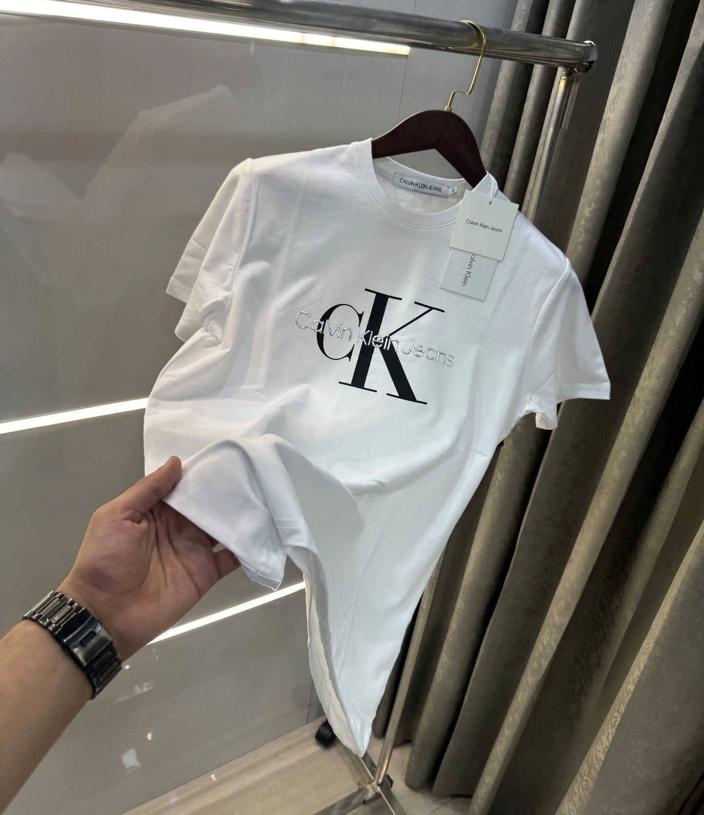 Calvin Klein White Logo Work Premium T-Shirt