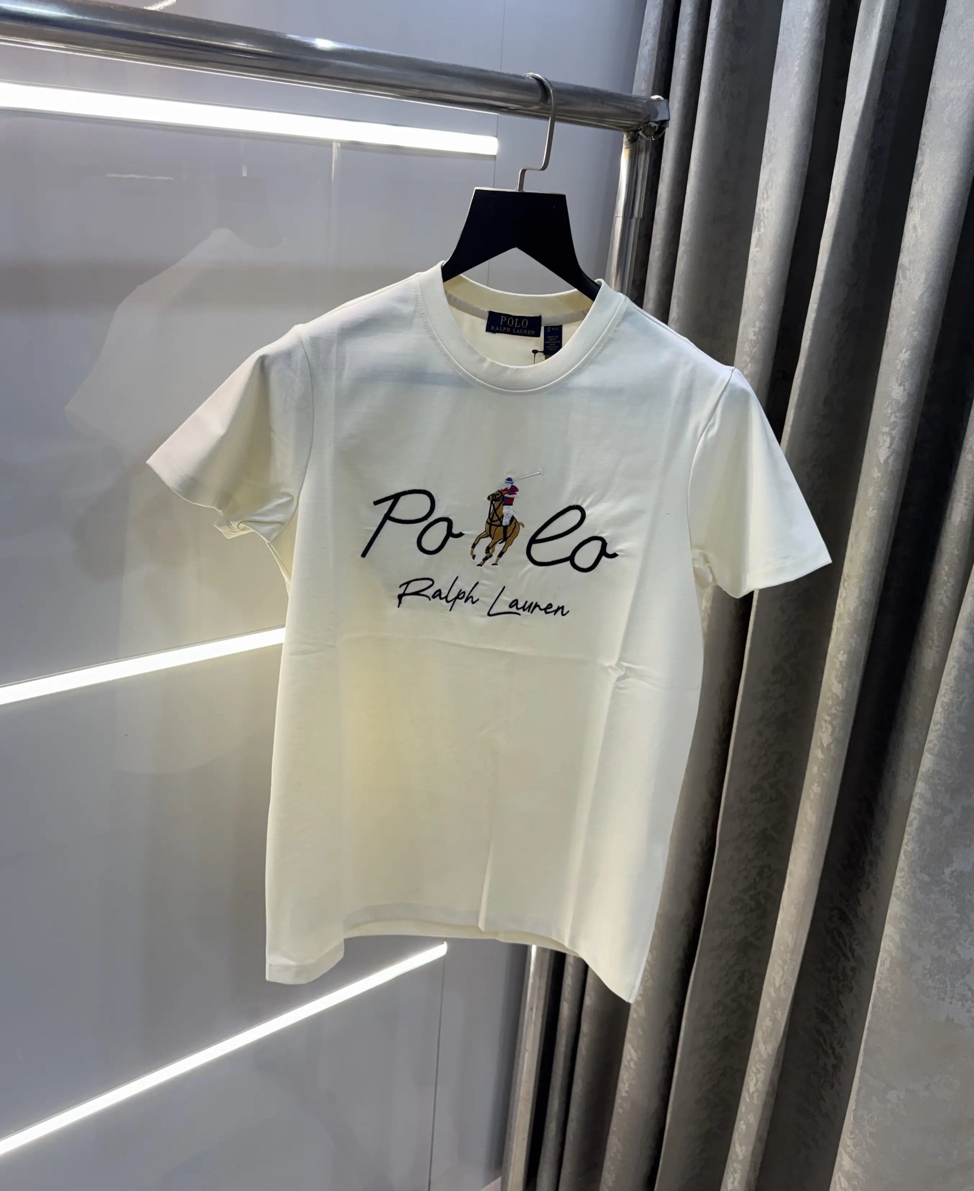 Ralph Lauren Cream Logo Work Premium T-Shirt