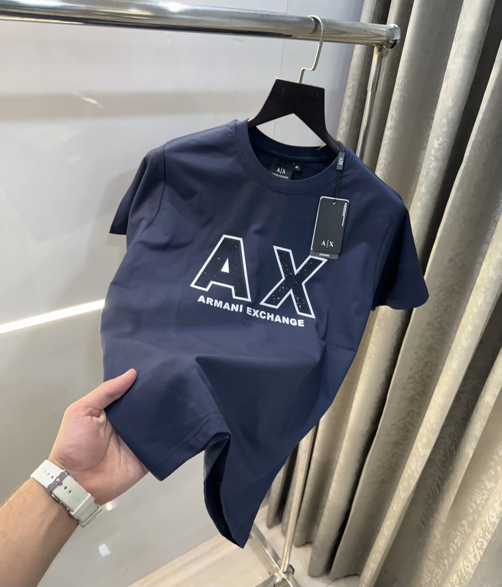 Arman i Exchange Navy Blue Logo Work Premium T-Shirt