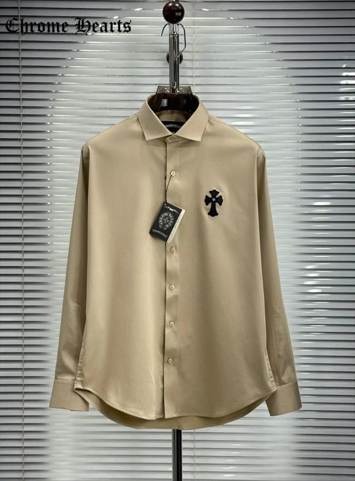 Chrome Hearts Beige Logo Work Premium Shirt
