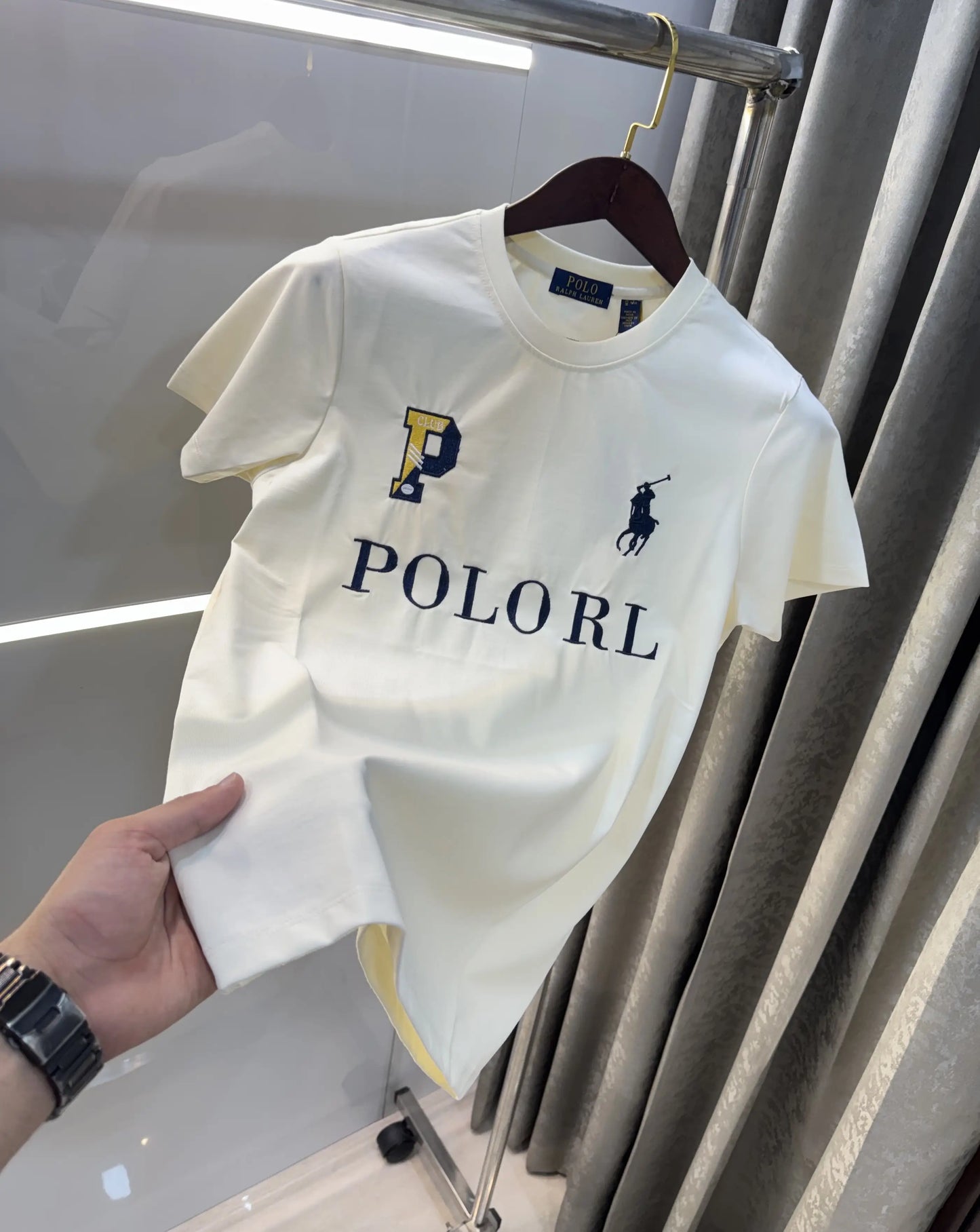 Ralph Lauren Cream Logo Work Premium T-Shirt