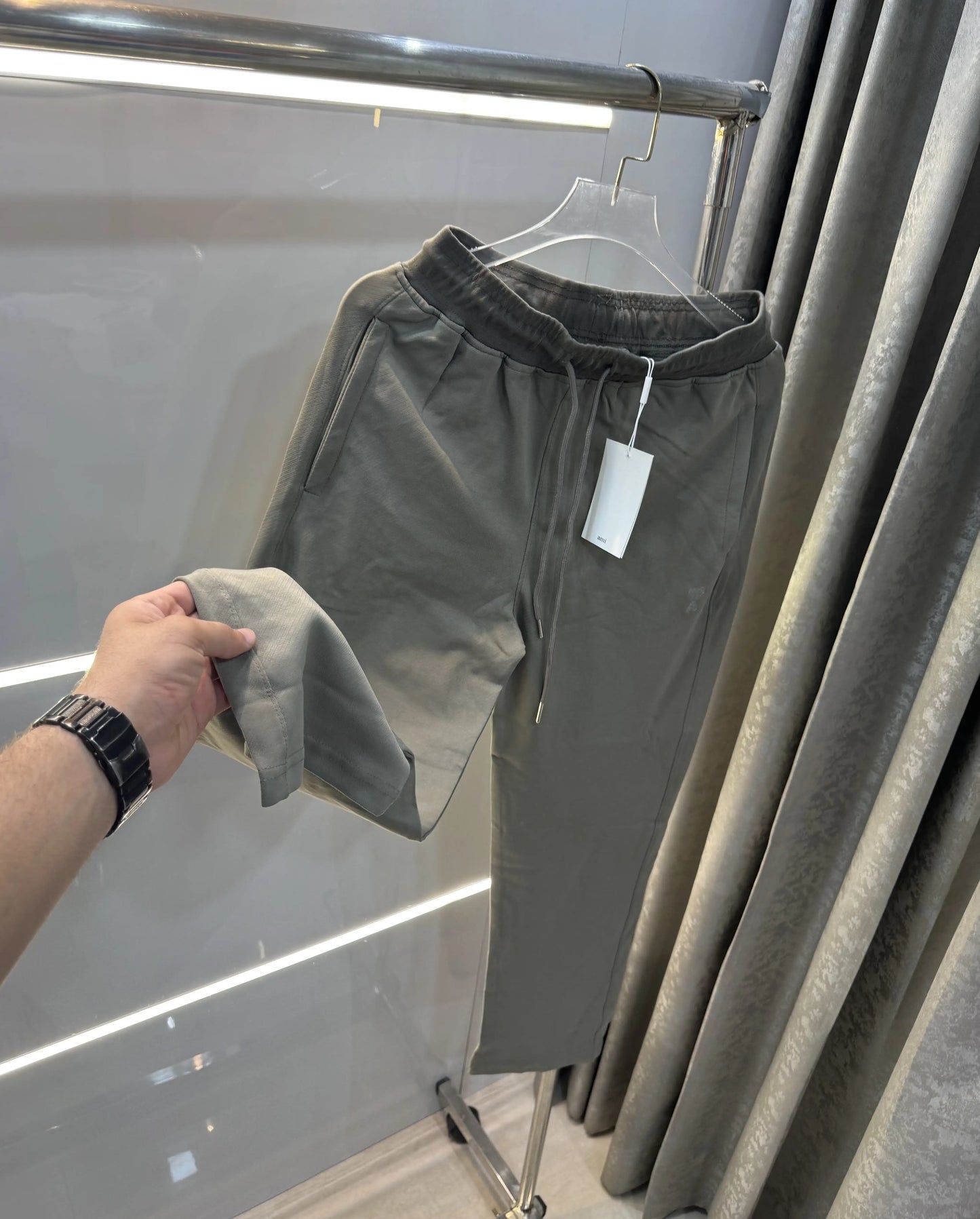 Ami Paris Olive Logo Work Premium Trackpant