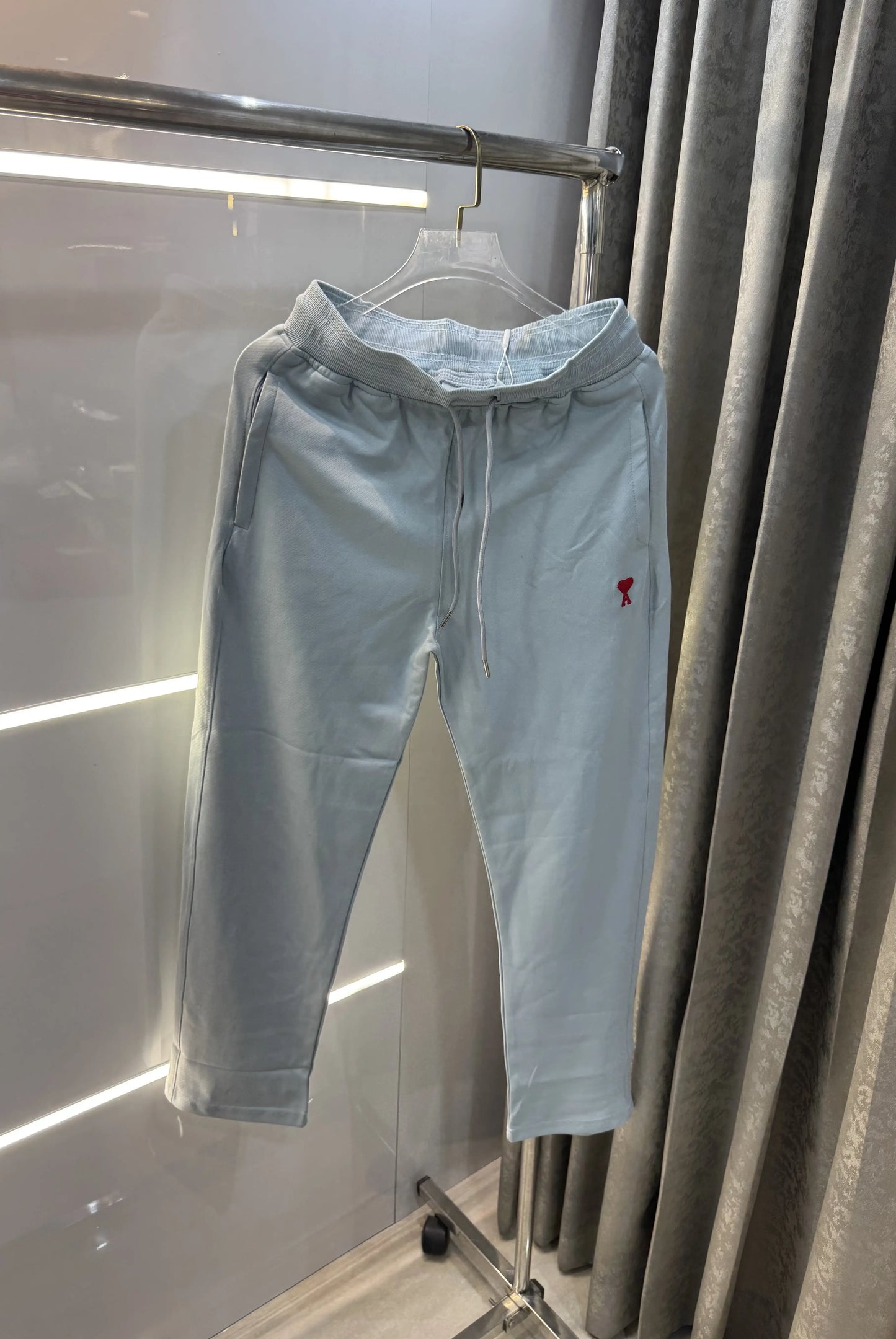 Ami Paris Sky Blue Logo Work Premium Trackpant