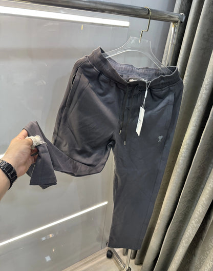 Ami Paris Dark Grey Logo Work Premium Trackpant