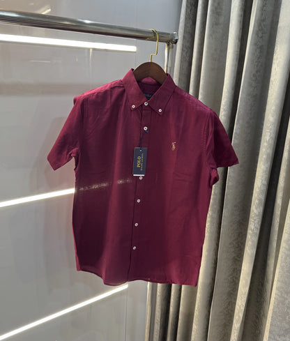 Ralph  Lauren Wine Premium Linen Shirt