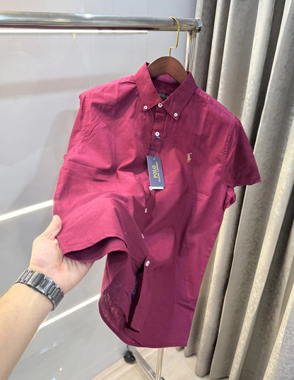 Ralph  Lauren Wine Premium Linen Shirt