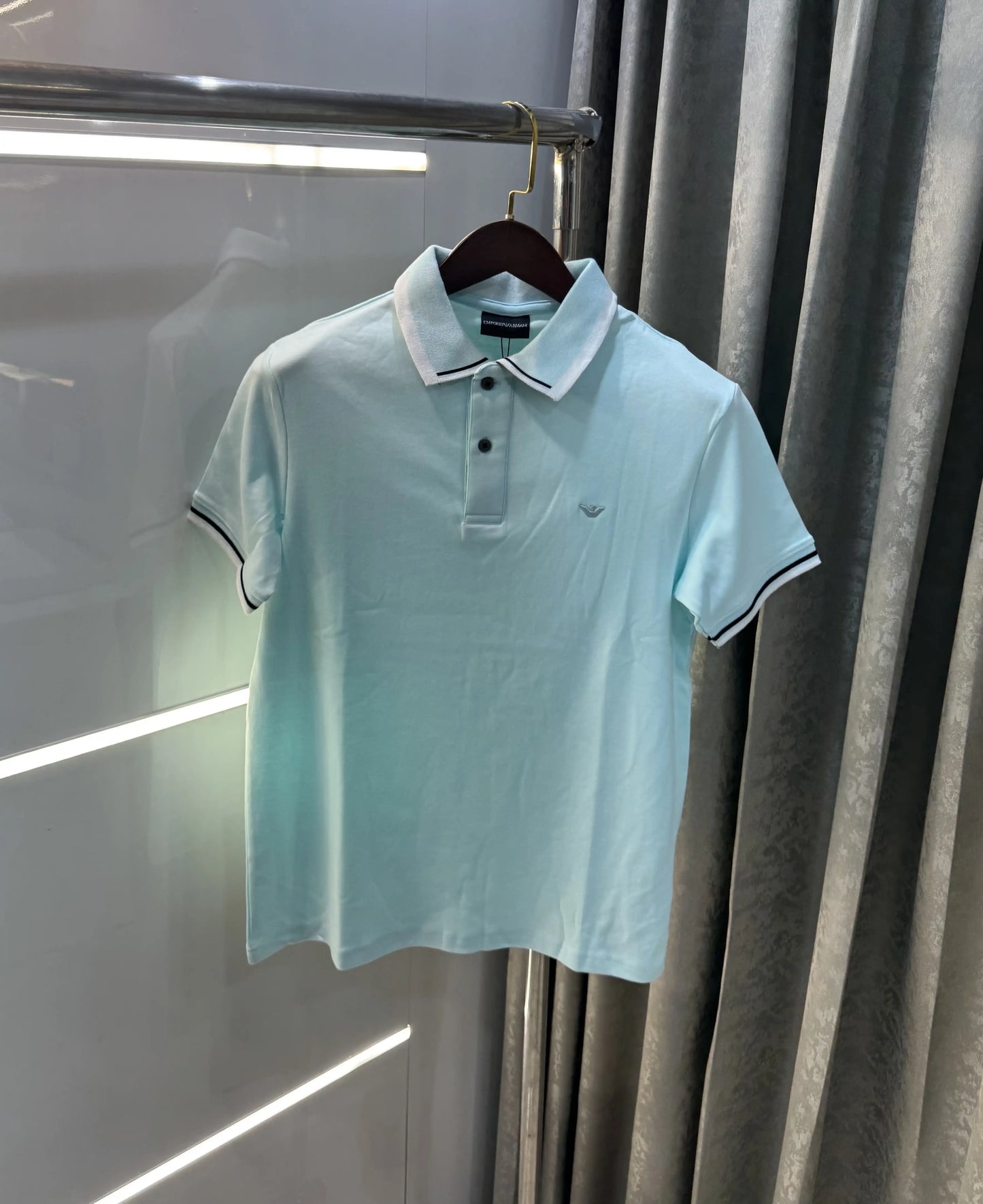 Emporio Armani Sky Blue Premium Polo T-Shirt