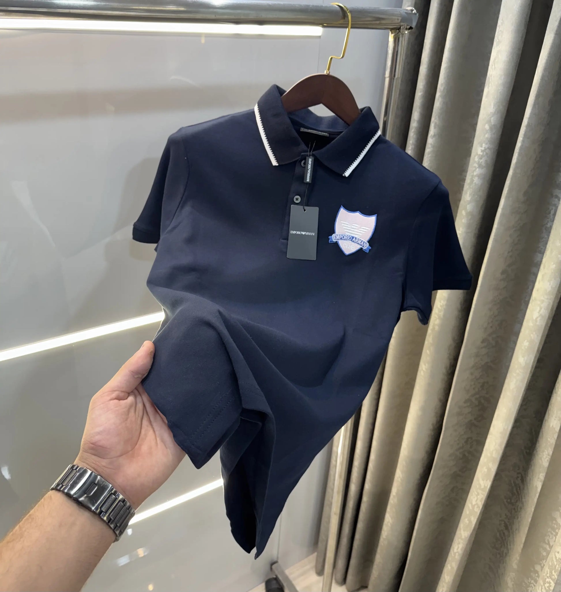 Emporio Armani Navy Blue Premium Polo T-Shirt