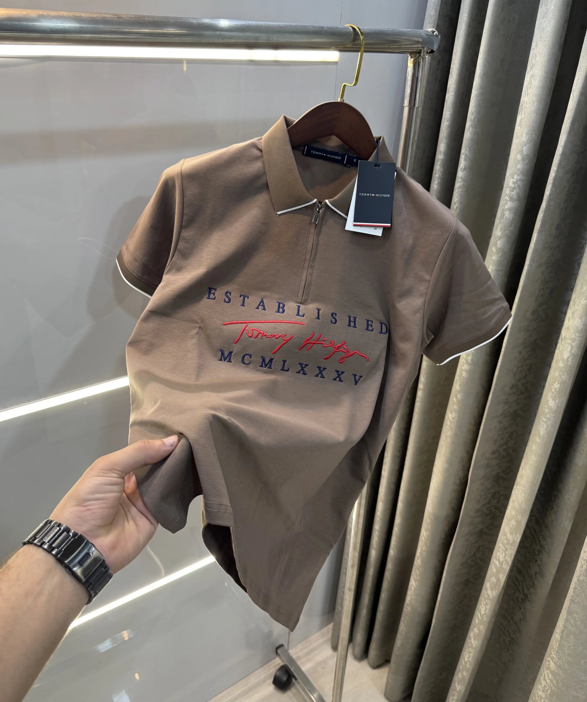 Tommy Hilfiger Brown Premium Polo T-Shirt