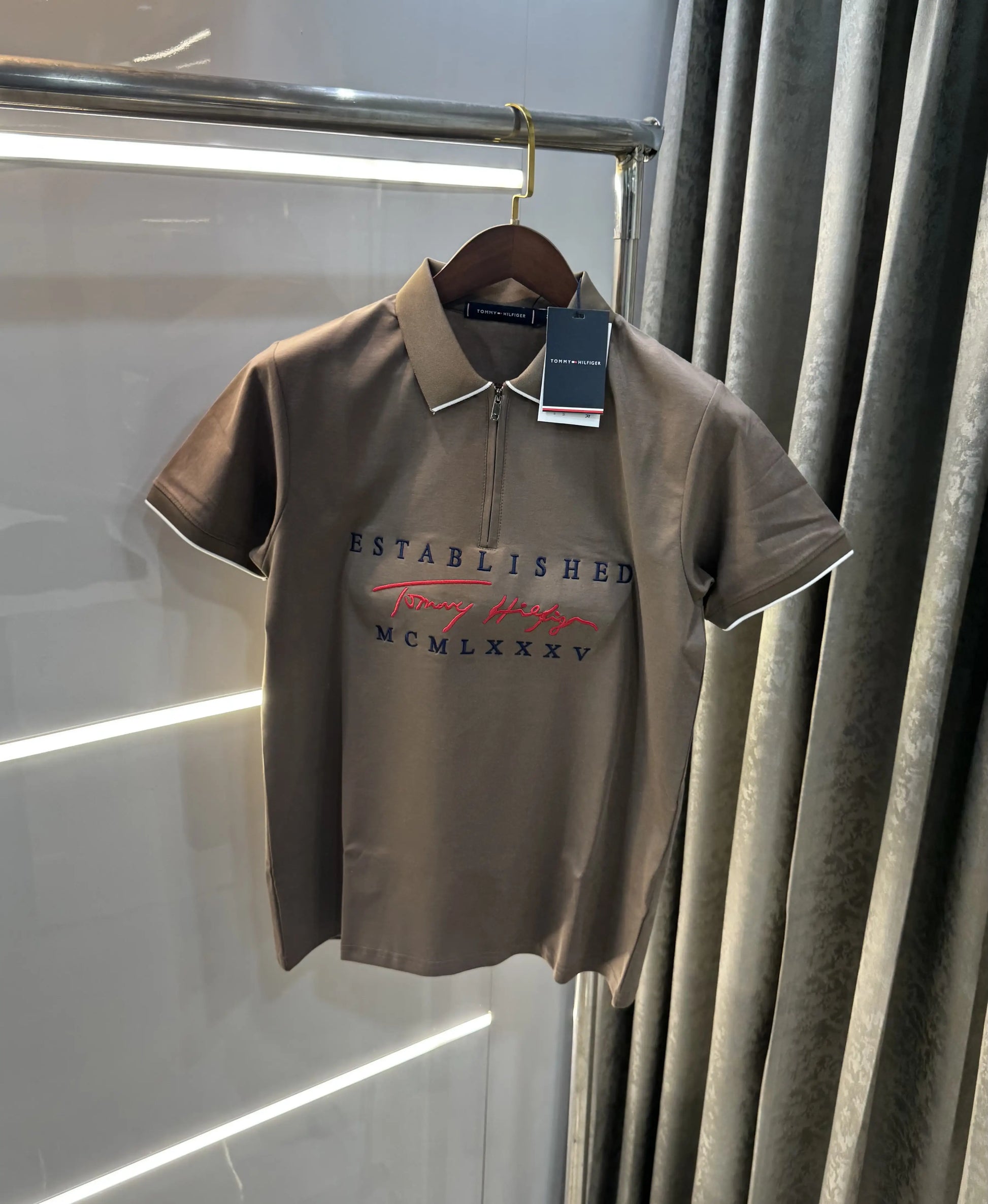 Tommy Hilfiger Brown Premium Polo T-Shirt