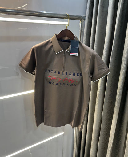 Tommy Hilfiger Brown Premium Polo T-Shirt