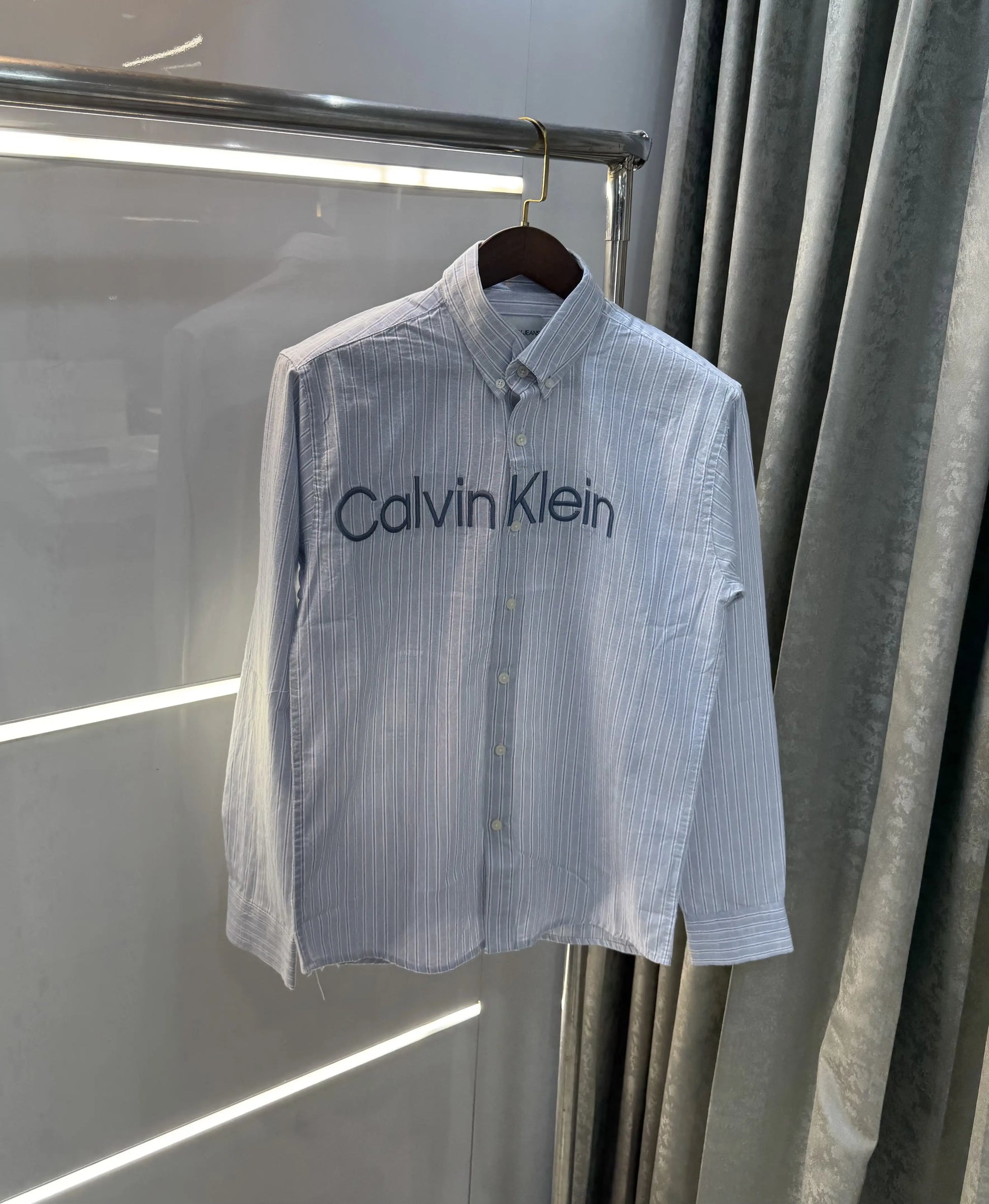 Calvin Klein Sky Blue Logo Work Premium Shirt