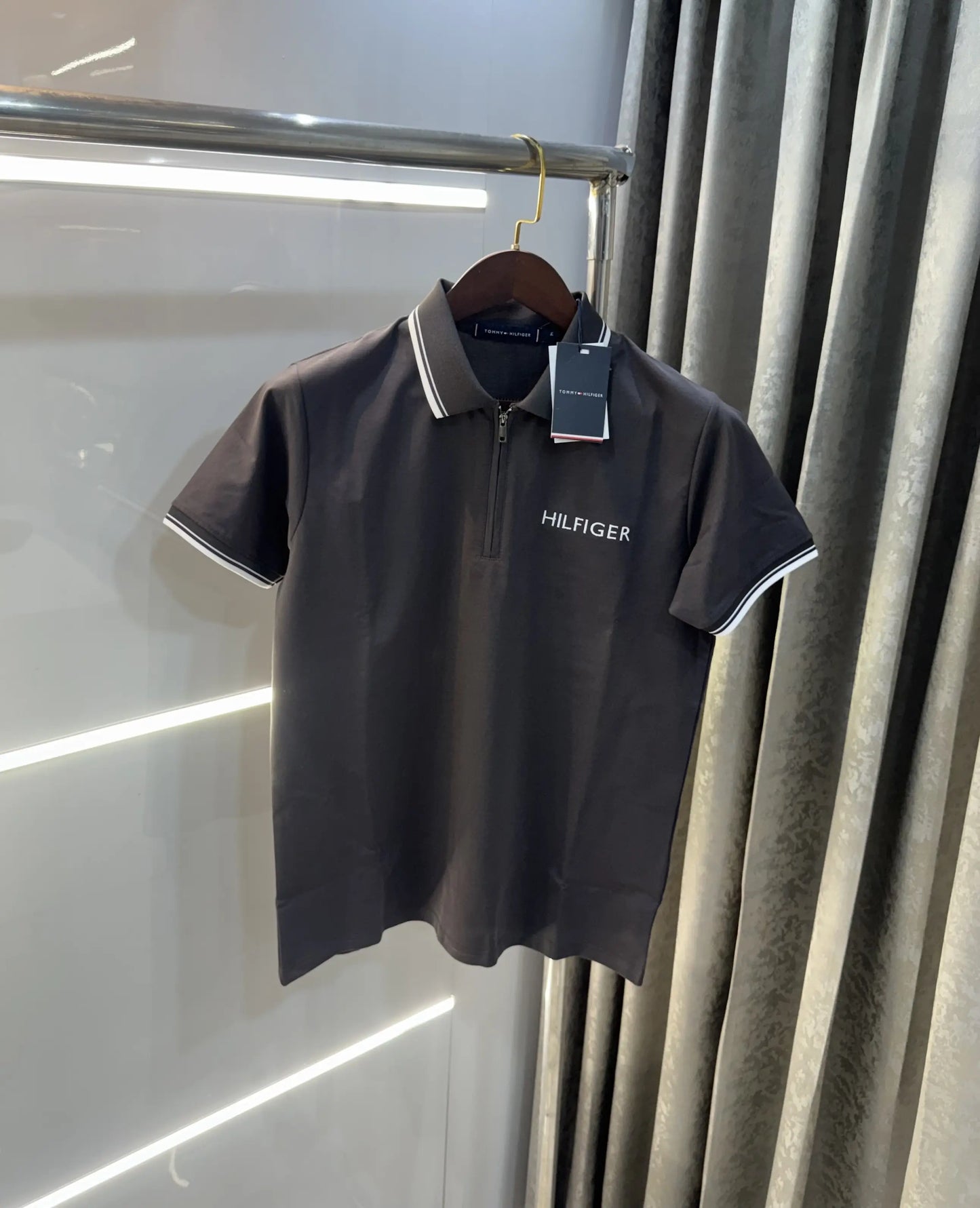 Tommy Hilfiger Grey Premium Polo T-Shirt