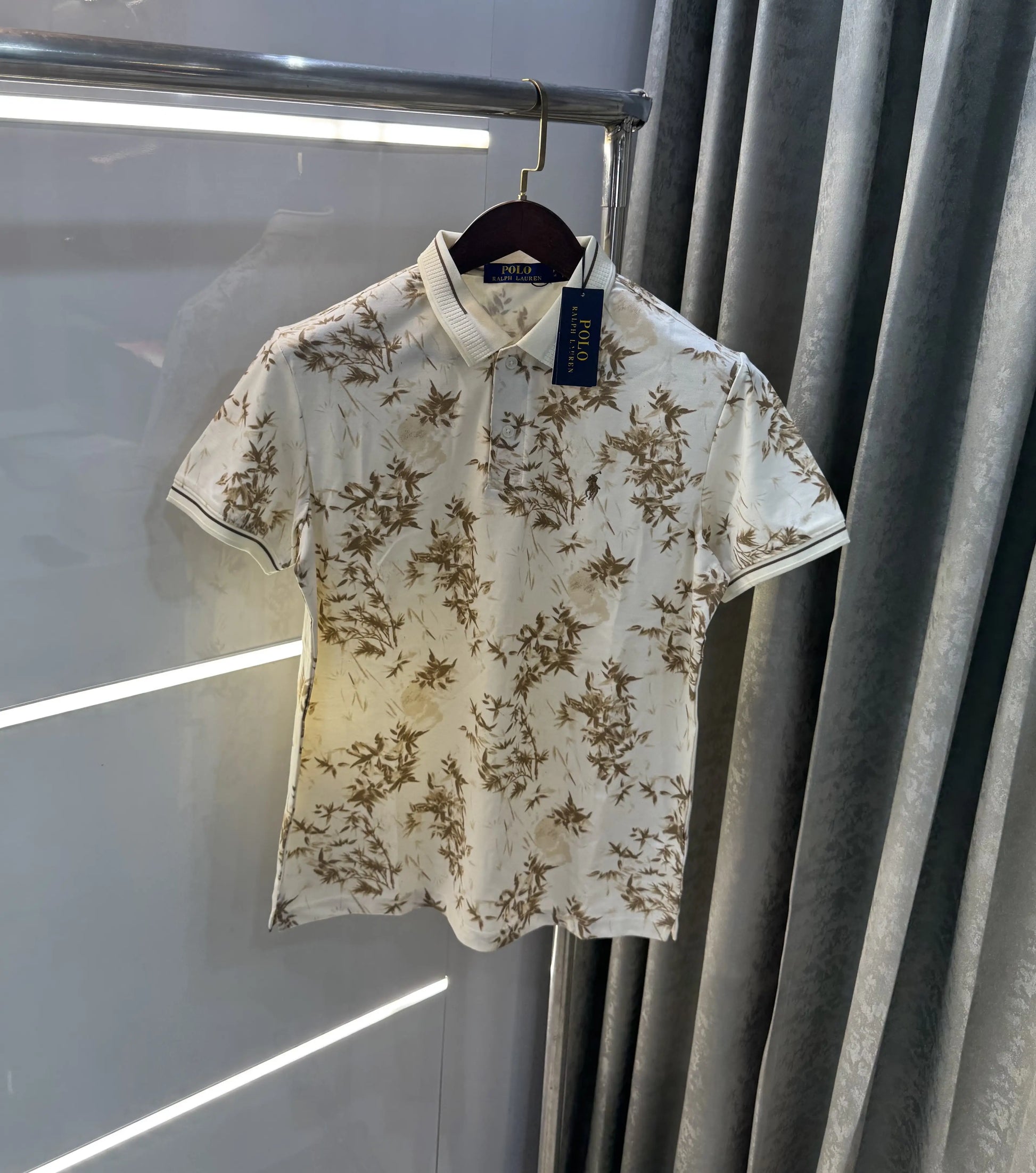 Ralph Lauren Beige Floral Imported Polo T-shirt