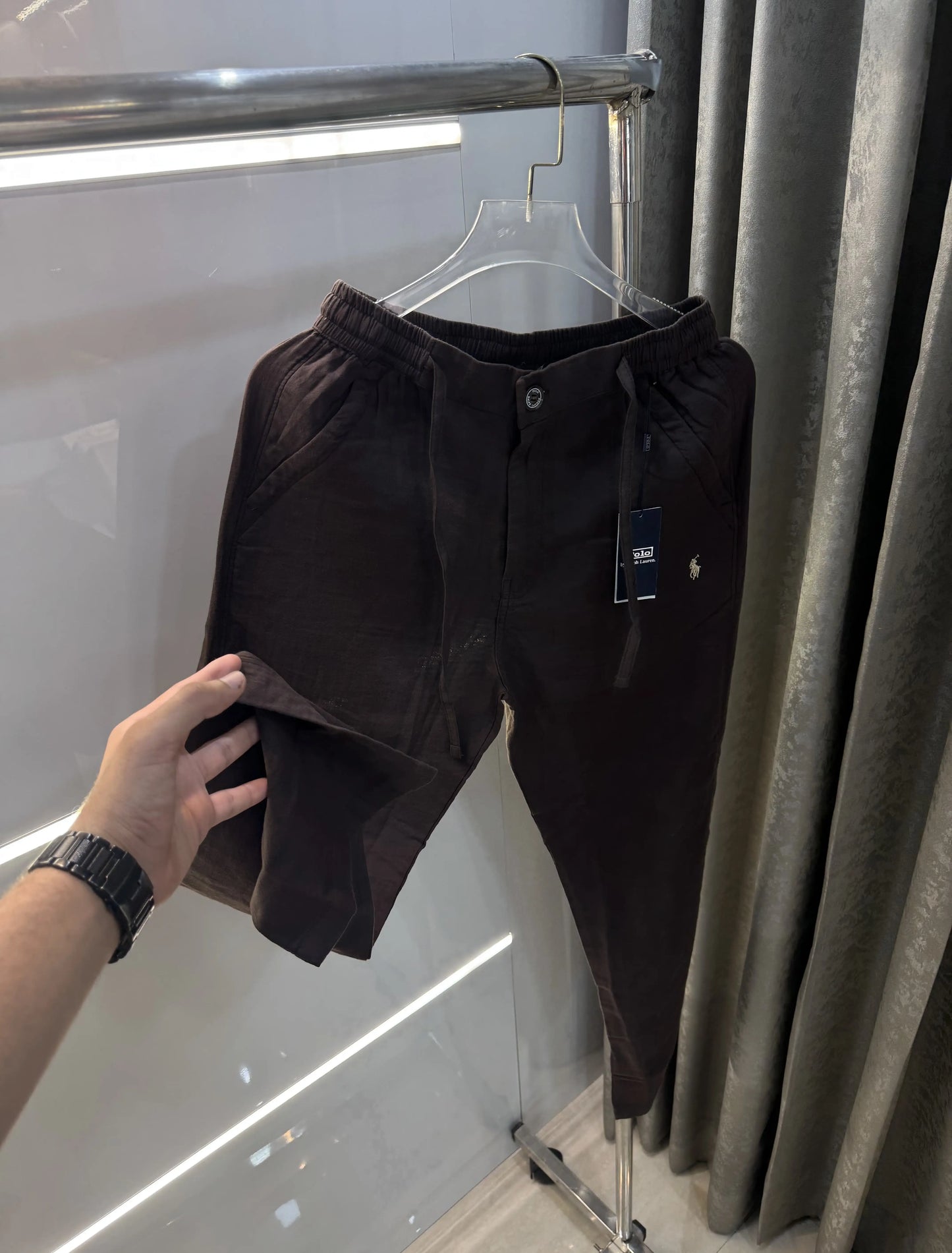 Ralph Lauren Brown Premium Linen Trouser