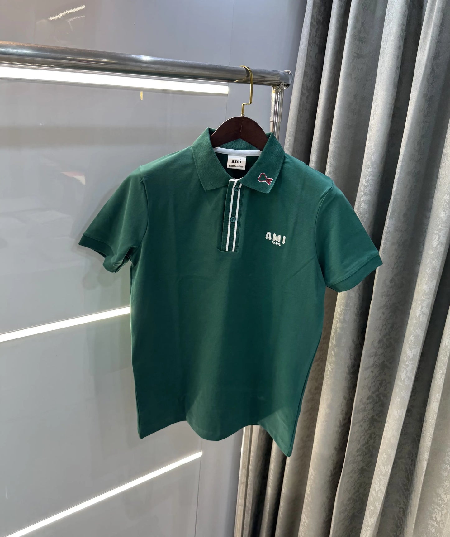 Ami Paris Green Premium Polo T-Shirt