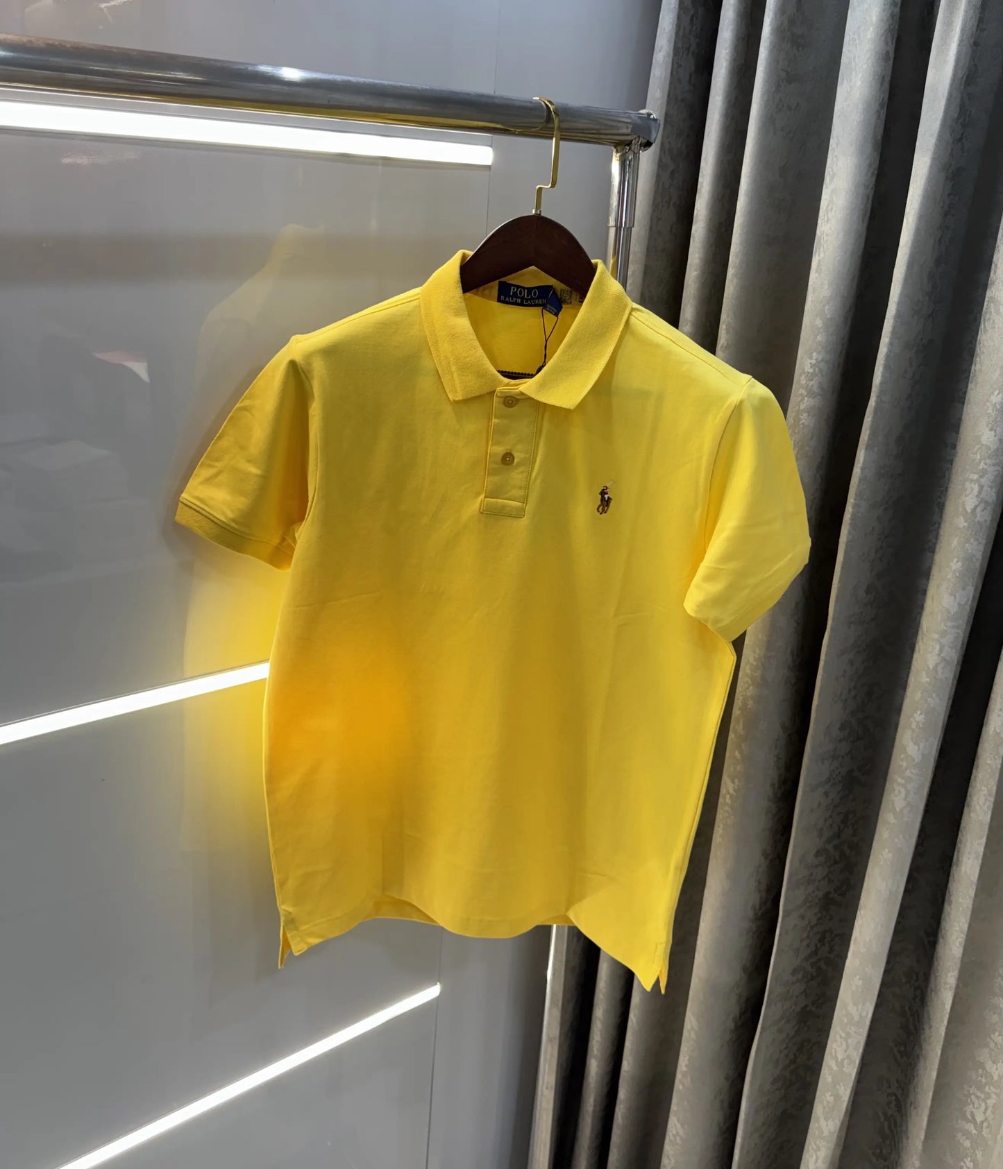 Ralph Lauren Yellow Embroidery Logo Premium Polo T-shirt