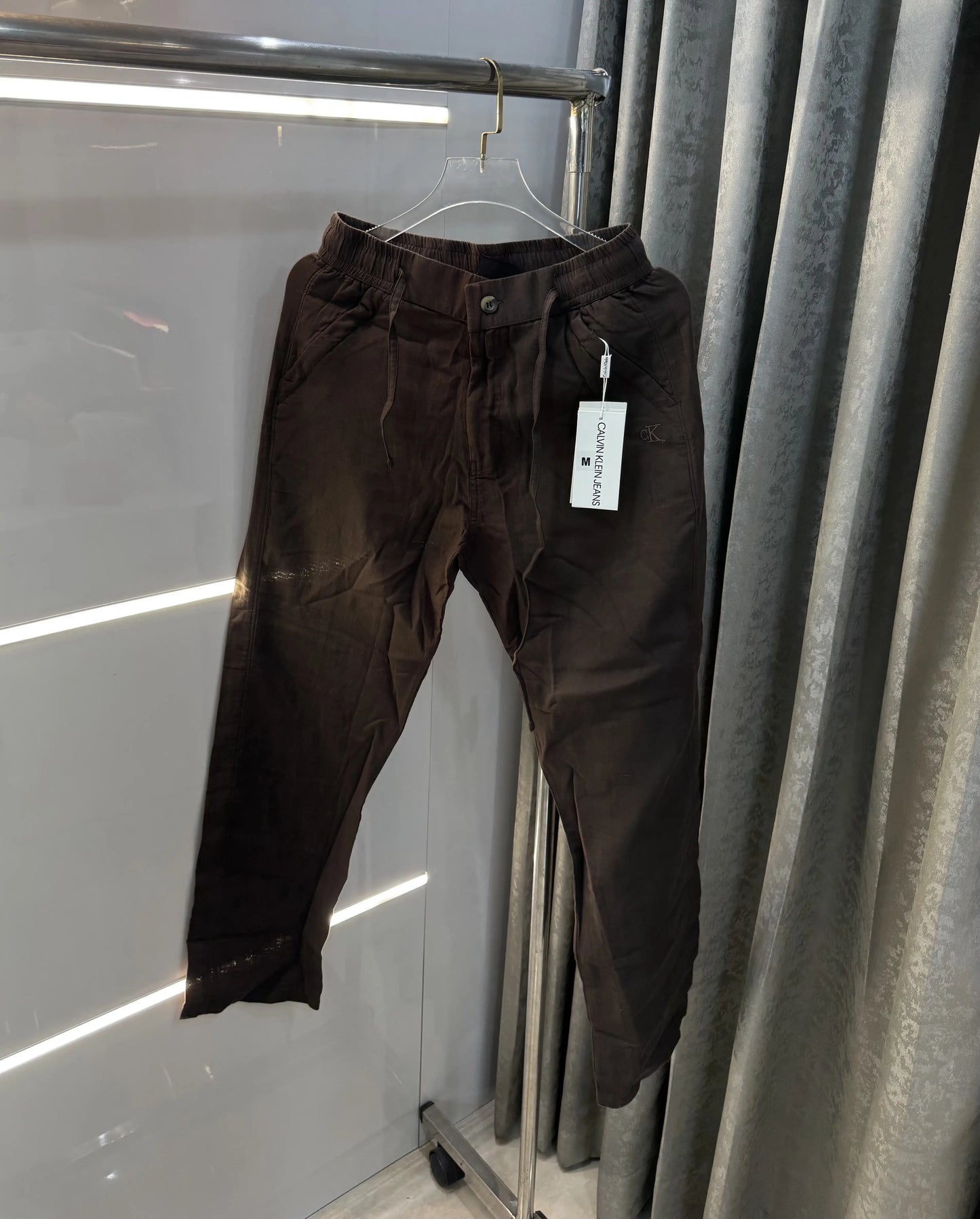 Calvin Klein Brown Premium Linen Trouser