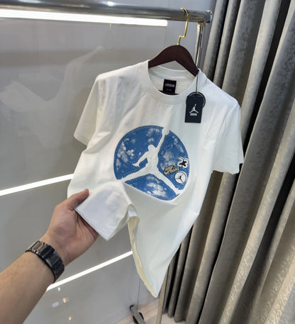 Air jordan white Back Print Imported T-Shirt